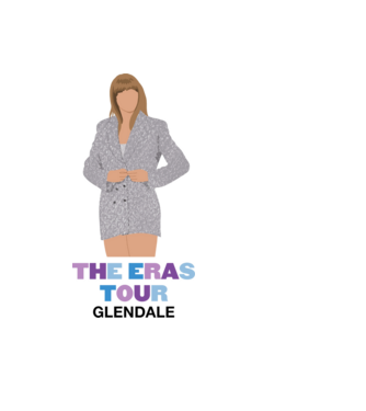 Taylor Swift The Eras Tour Glendale 2 model albastru deschis pe tricou