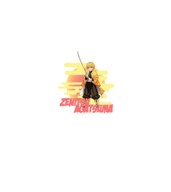 Demon Slayer  Zenitsu model gri pe tricou