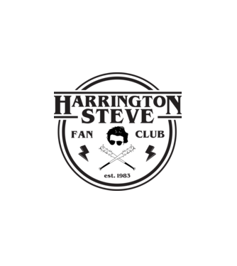 steve harrington fan club est 1983 model alb pe tricou