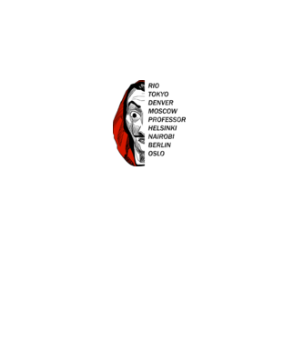 classic logo money heist white model alb pe tricou