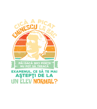 Eminescu model negru pe tricou