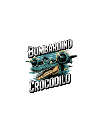 Bombardino Crocodilo 2 model negru pe tricou