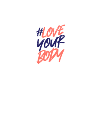 #loveyourbody model alb pe tricou