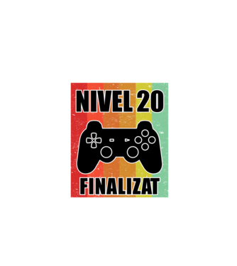 Nivel 20 finalizat model negru pe tricou