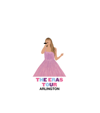 Taylor Swift The Eras Tour Arlington model alb pe tricou