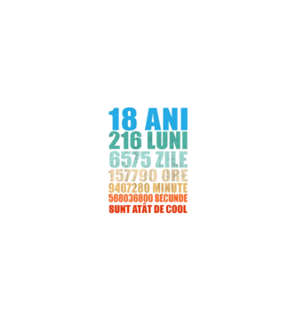 De 18 ani - luni - zile - ore - minute - secunde - sunt atât de cool model negru pe tricou