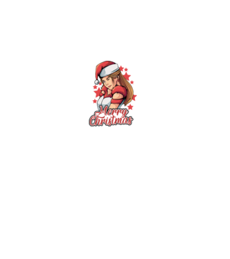 Merry christmas santa girl model negru pe tricou