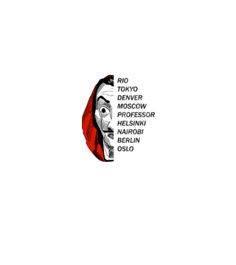 classic logo money heist white model alb pe tricou