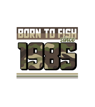 Born to fish since 1985 model alb pe tricou