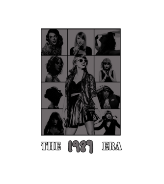 Taylor Swift ERAS grey model alb pe tricou