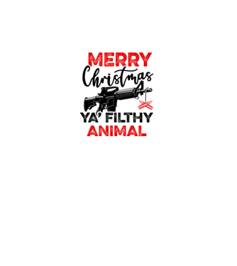 Merry Christmas Ya Filthy Animal model alb pe tricou