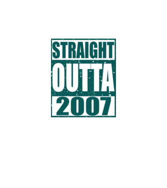Straight Outta - 2007 model alb pe tricou