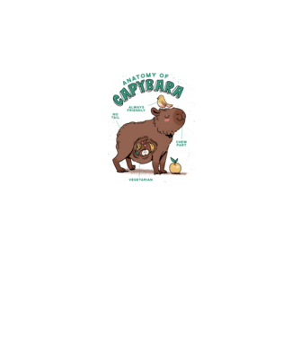 Anatomy of Capybara model alb pe tricou