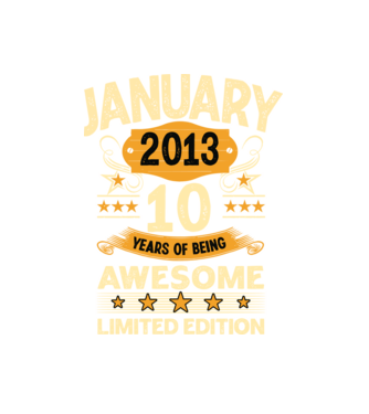 January 2013 10 years of being limited edition model alb pe tricou