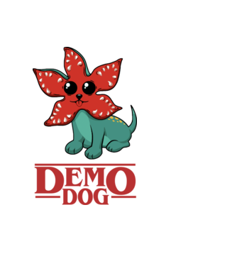 cute demodog model negru pe tricou