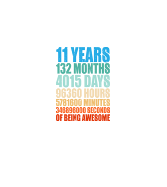 11 years of being awesome model negru pe tricou