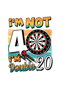 Darts Birthday 40 years old model negru pe tricou