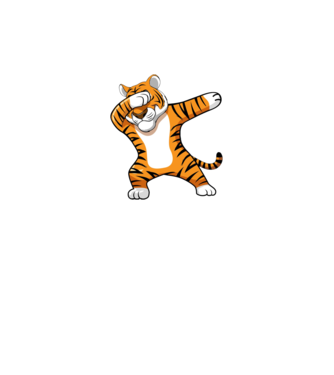 Tigru DAB model negru pe tricou