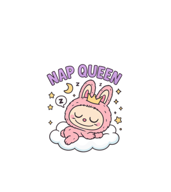 Nap Queen model alb pe tricou