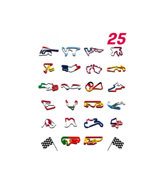MOTOGP 25 CALENDAR Negru model alb pe tricou