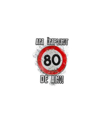 Am împlinit 80 de ani! model negru pe tricou