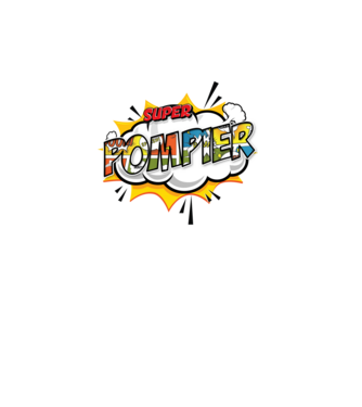 Super Pompier model alb pe tricou