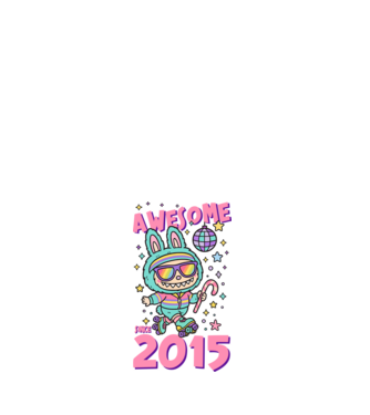 Awesome since 2015 - Labubu model alb pe tricou