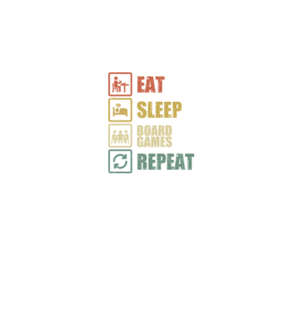eat sleep Board Games repeat model negru pe tricou
