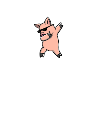 Porc dab model negru pe tricou