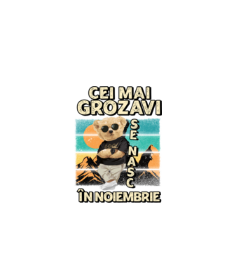 RETRO teddy NOIEMBRIE model negru pe tricou