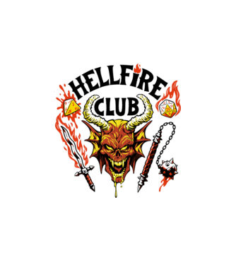 Hellfire ok model alb pe tricou