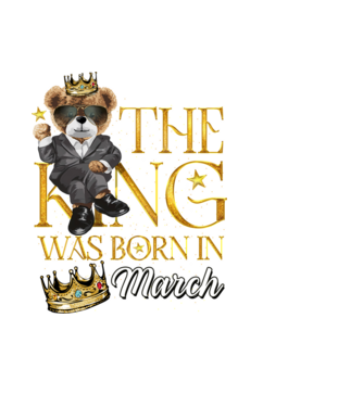 The king was born int MARCH model negru pe tricou