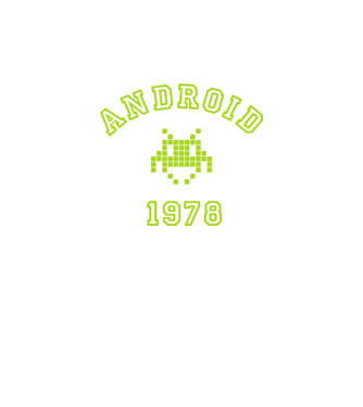android model negru pe tricou