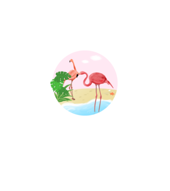 Flamingo model alb pe tricou