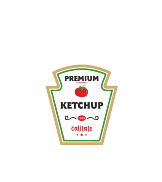 ketchup premium - calitate model roșu pe tricou
