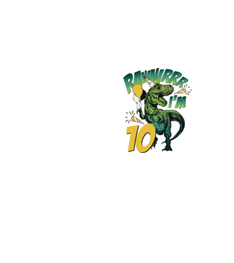 'Birthday Dinosaur rawww i''m 10' model galben neon pe tricou