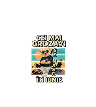 RETRO teddy IUNIE model negru pe tricou