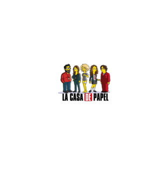 la casa de papel simpson model alb pe tricou