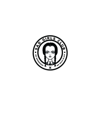 WEDNESDAY Sad Girls Club model negru pe tricou