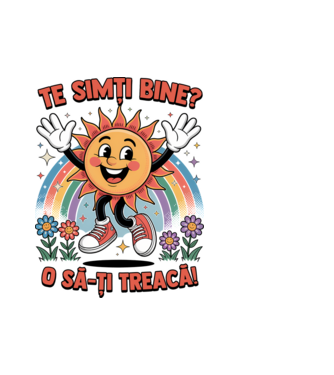 Te simți bine? model alb pe tricou
