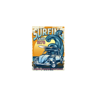Surfer Camp model negru pe tricou