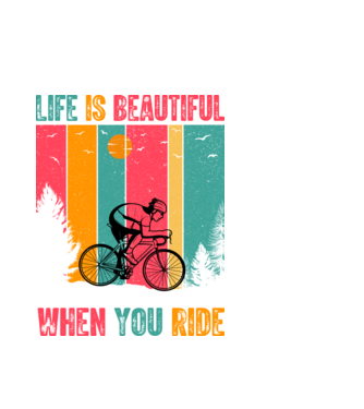 Beautiful ride model alb pe tricou