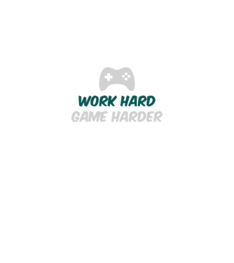 Work hard, game harder model negru pe tricou