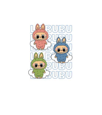 LABUBU model turcoaz pe tricou