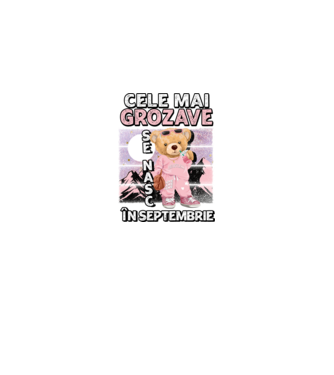 RETRO teddy fetişcană SEPTEMBRIE model negru pe tricou