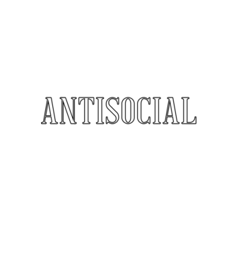 Antisocial model negru pe tricou