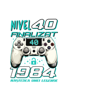 Nivel finalizat 40 1985 model negru pe tricou