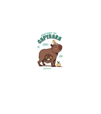 Anatomy of Capybara model alb pe tricou