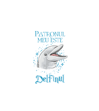 Patronul meu este DELFINUL model negru pe tricou