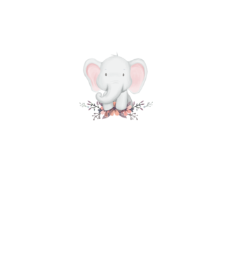 Elefant cu flori model alb pe tricou